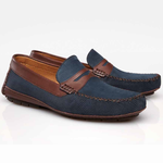 Stemar Capri 2 Perforated Nubuck Driving Shoes Navy/Brown
