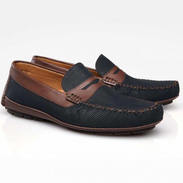 Stemar Capri 2 Perforated Nubuck Driving Shoes Black/Brown