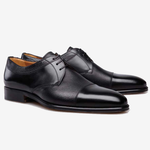 Stemar Deerskin Cap Toe Shoes Black