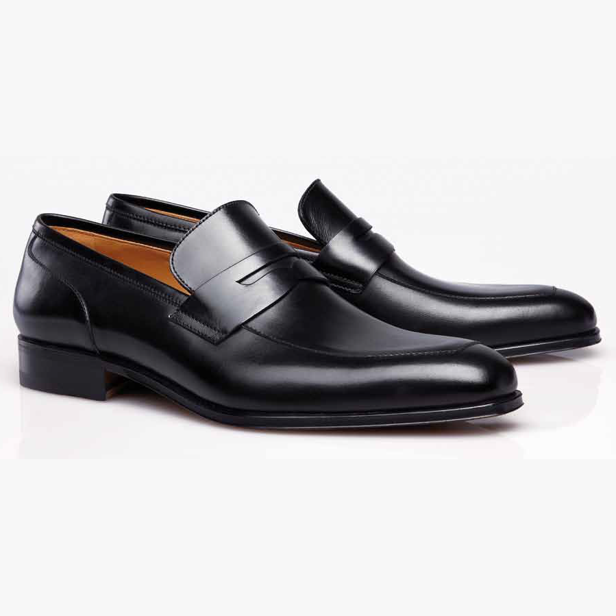 Stemar Napoli Calfskin Penny Loafers Black