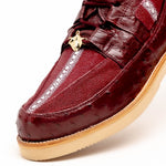 Los Altos ZA051106 Stingray & Ostrich Casual Shoes Burgundy