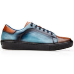 Belvedere Stone Ostrich & Calf Sneaker Ant. Brandy / Ant. Ocean Blue (Y31)