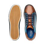 Belvedere Stone Ostrich & Calf Sneaker Ant. Brandy / Ant. Ocean Blue (Y31)