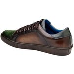 Belvedere Stone Ostrich & Calf Sneaker Chocolate Brown / Forest (Y31)