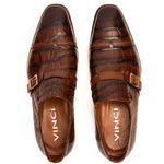 Vinci Leather The Strat Single Monk Strap Shoes Brown