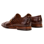 Vinci Leather The Strat Single Monk Strap Shoes Brown