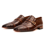 Vinci Leather The Strat Single Monk Strap Shoes Brown