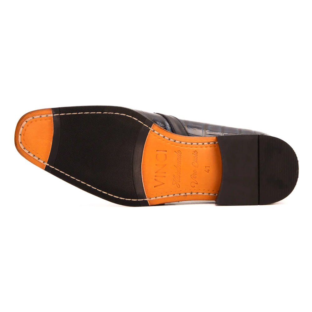 Vinci Leather The Strat Single Monk Strap Shoes Navy
