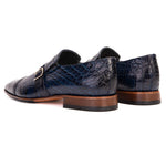 Vinci Leather The Strat Single Monk Strap Shoes Navy