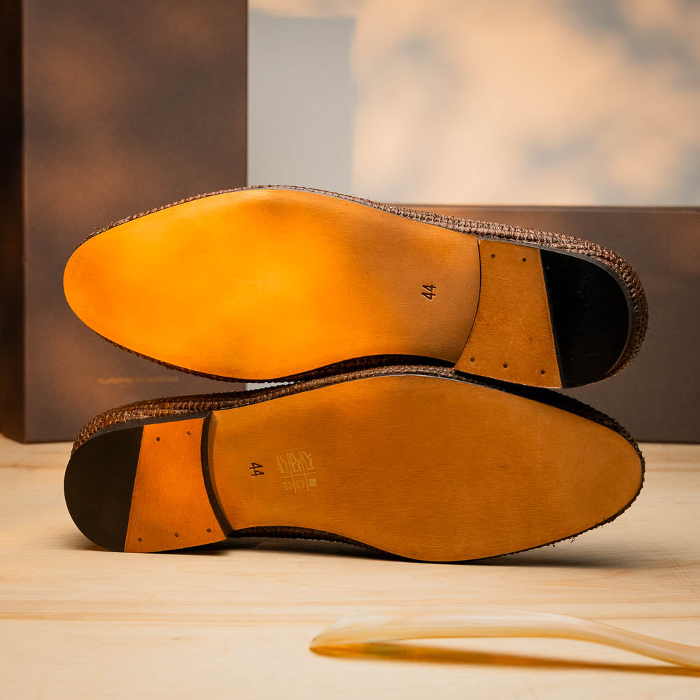 Superglamourous Melilla Rafia Loafers Brown