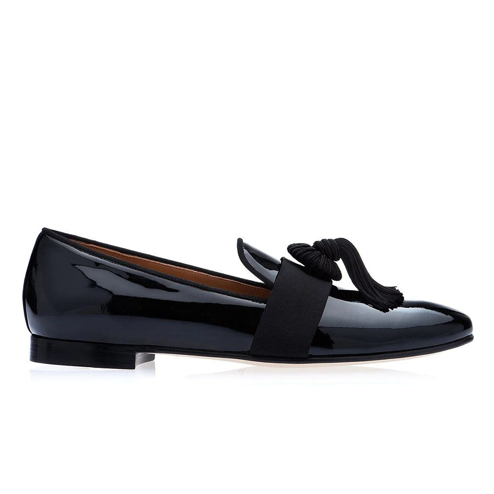 Superglamourous Agadir Patent Slippers Black