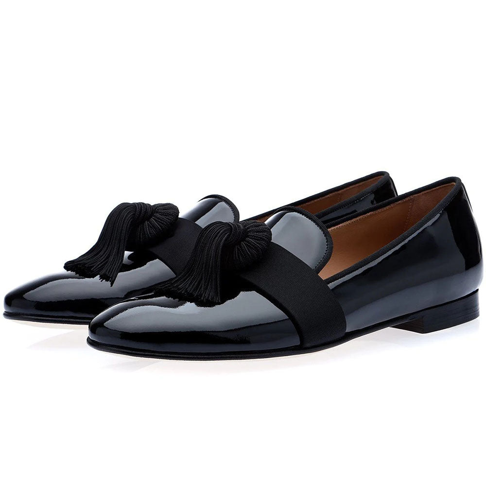 Superglamorous Agadir Patent Slippers Black