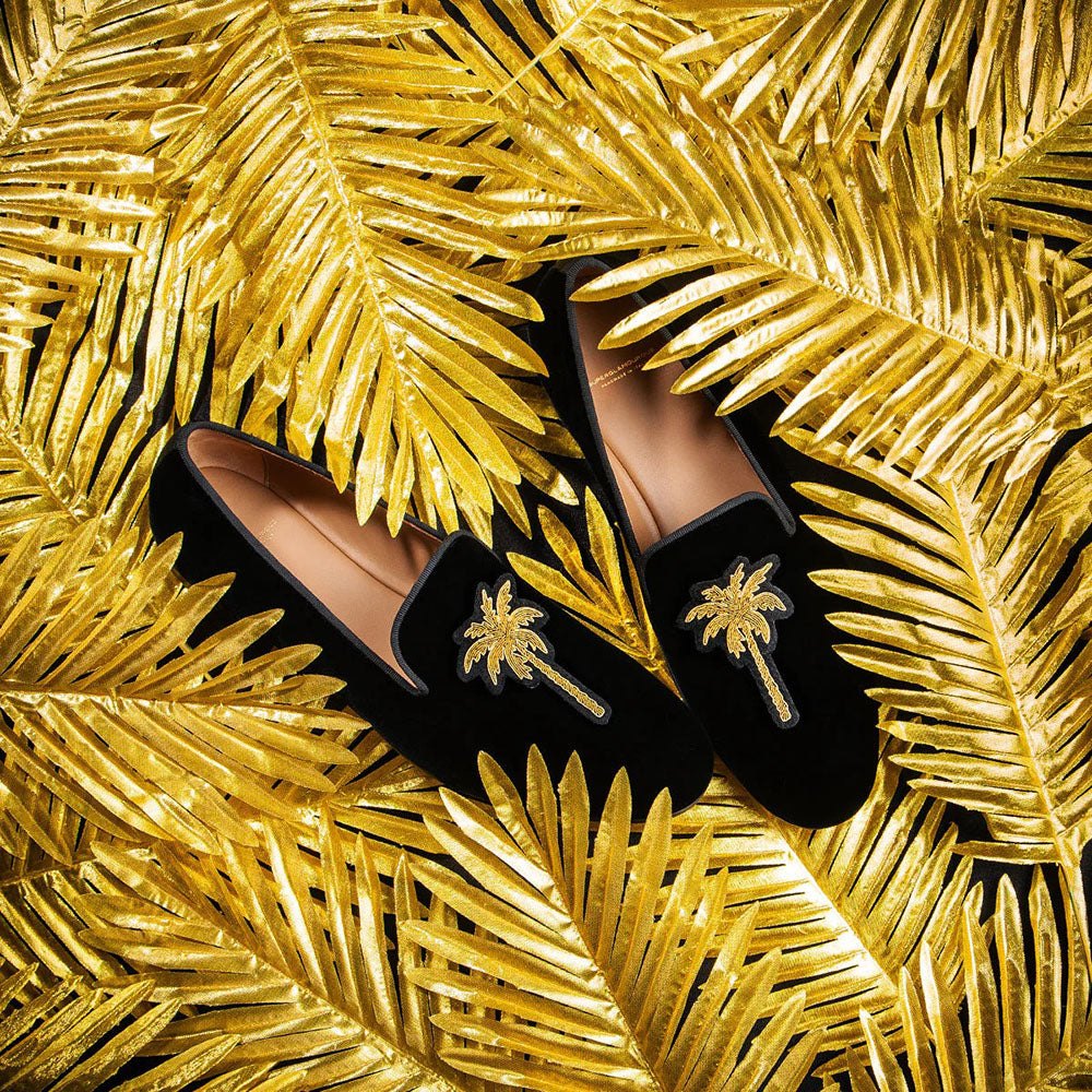 Superglamourous Bonito Velour Slippers Black