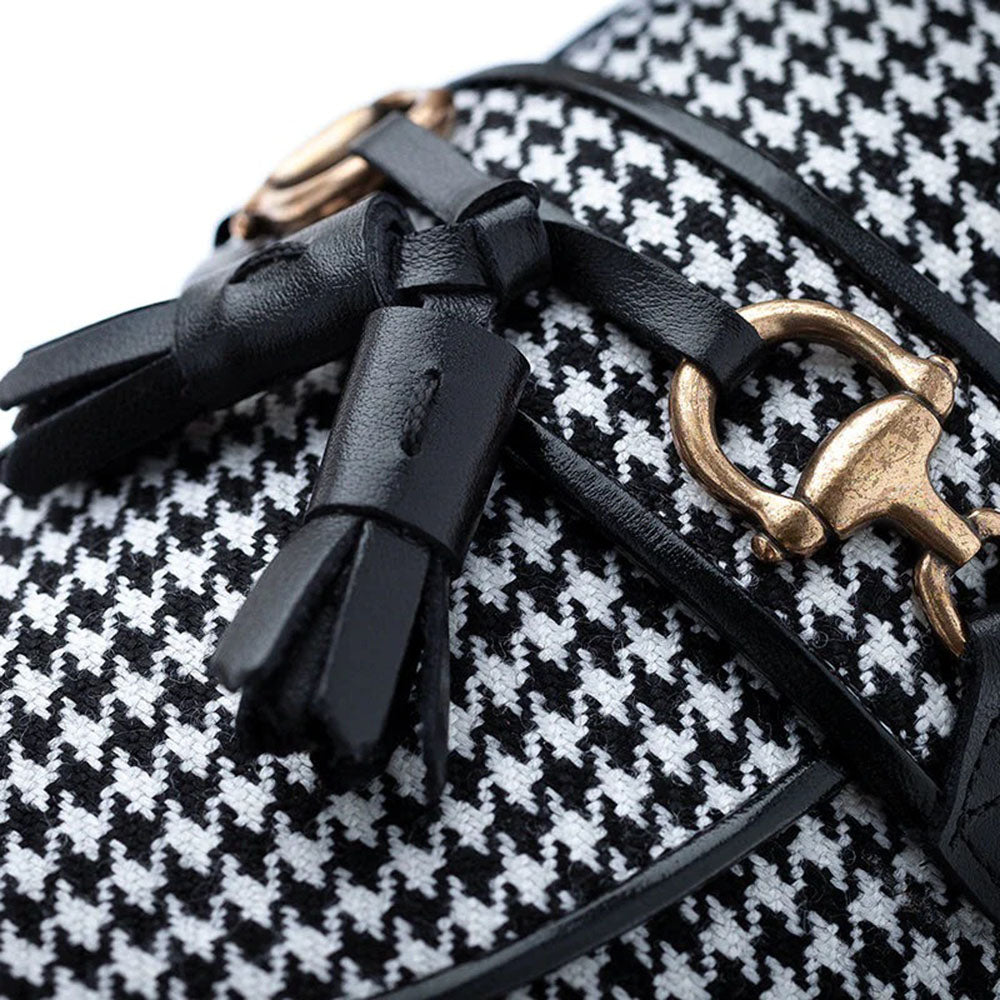 Superglamourous Bruno Houndstooth Slippers Black / White