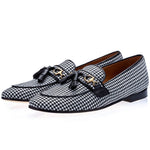 Superglamorous Bruno Houndstooth Slippers Black / White
