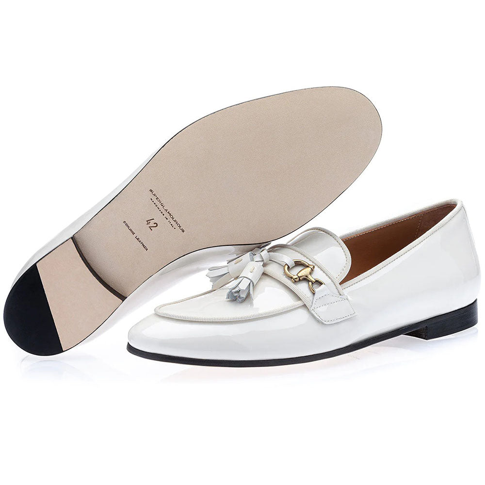 Superglamourous Bruno Patent Slippers Milk