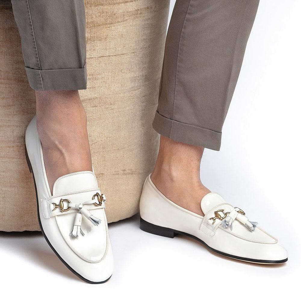 Superglamourous Bruno Patent Slippers Milk