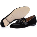 Superglamourous Bruno Velour Slippers Black