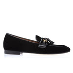 Superglamourous Bruno Velour Slippers Black