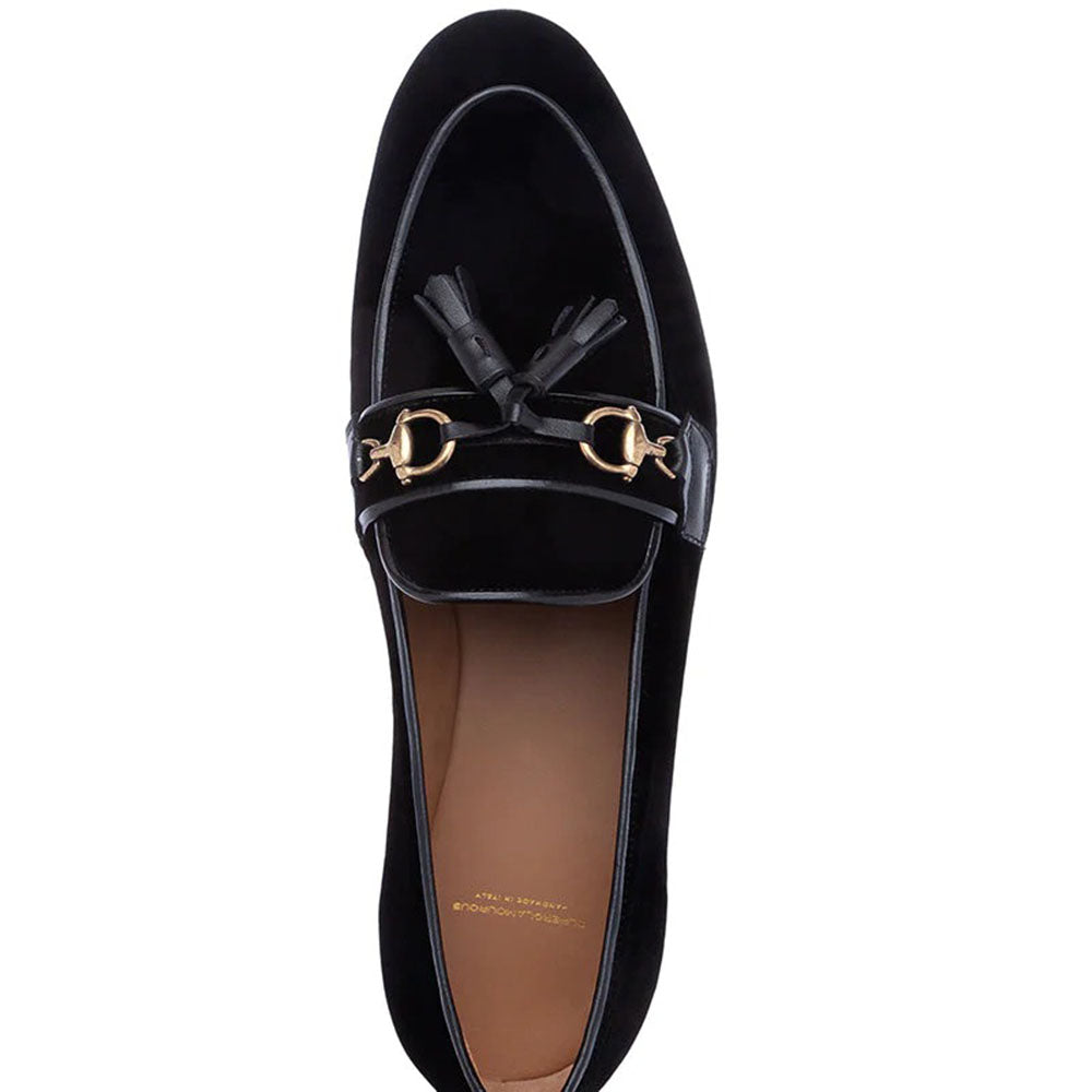 Superglamourous Bruno Velour Slippers Black
