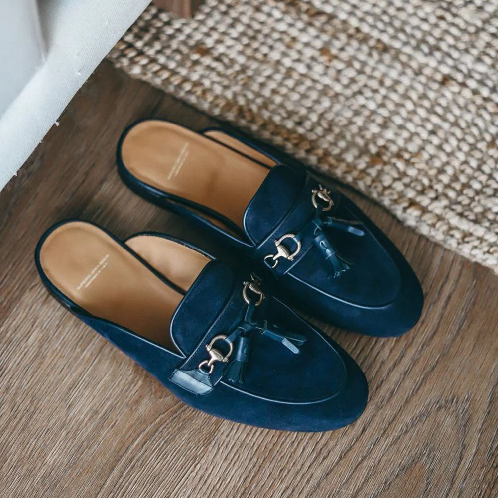 Superglamourous Bruno Velukid Mules Navy