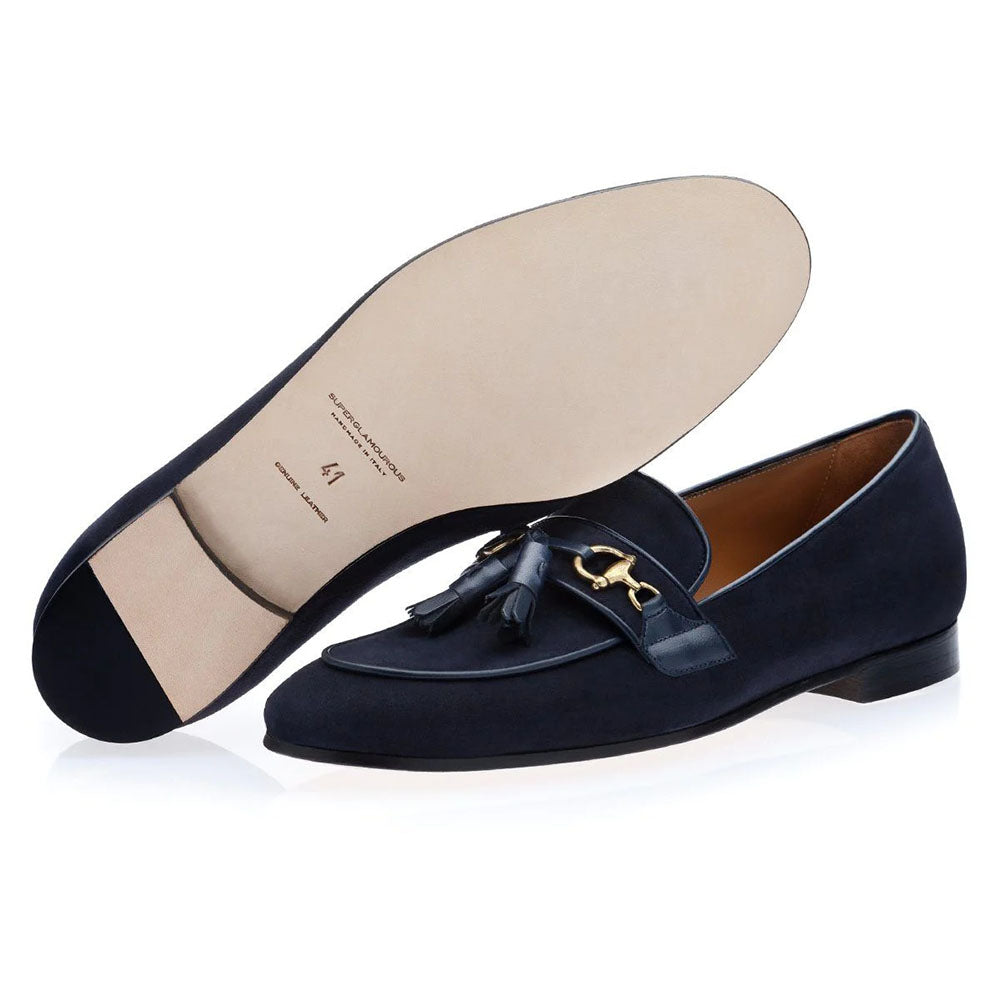 Superglamourous Bruno Velukid Slippers Navy