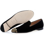 Superglamourous Carraway Velour Slippers Black