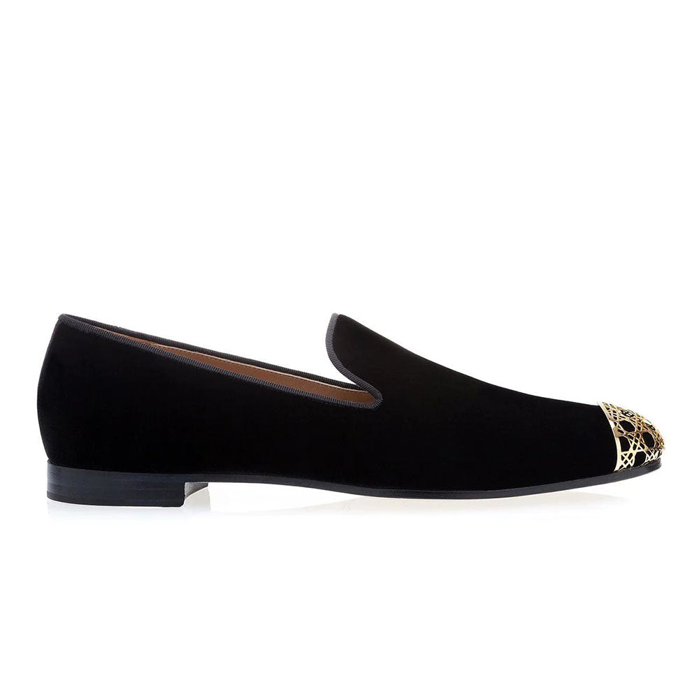 Superglamourous Carraway Velour Slippers Black