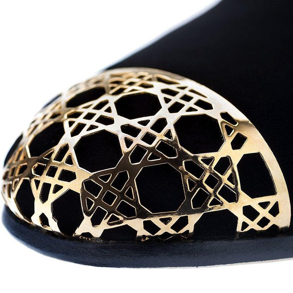 Superglamourous Carraway Velour Slippers Black
