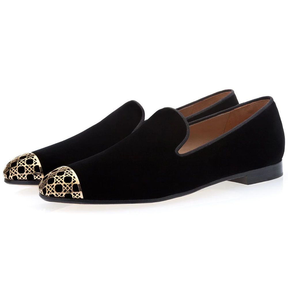 Superglamorous Carraway Velour Slippers Black