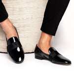 Superglamourous Dadalou Patent Slippers Black