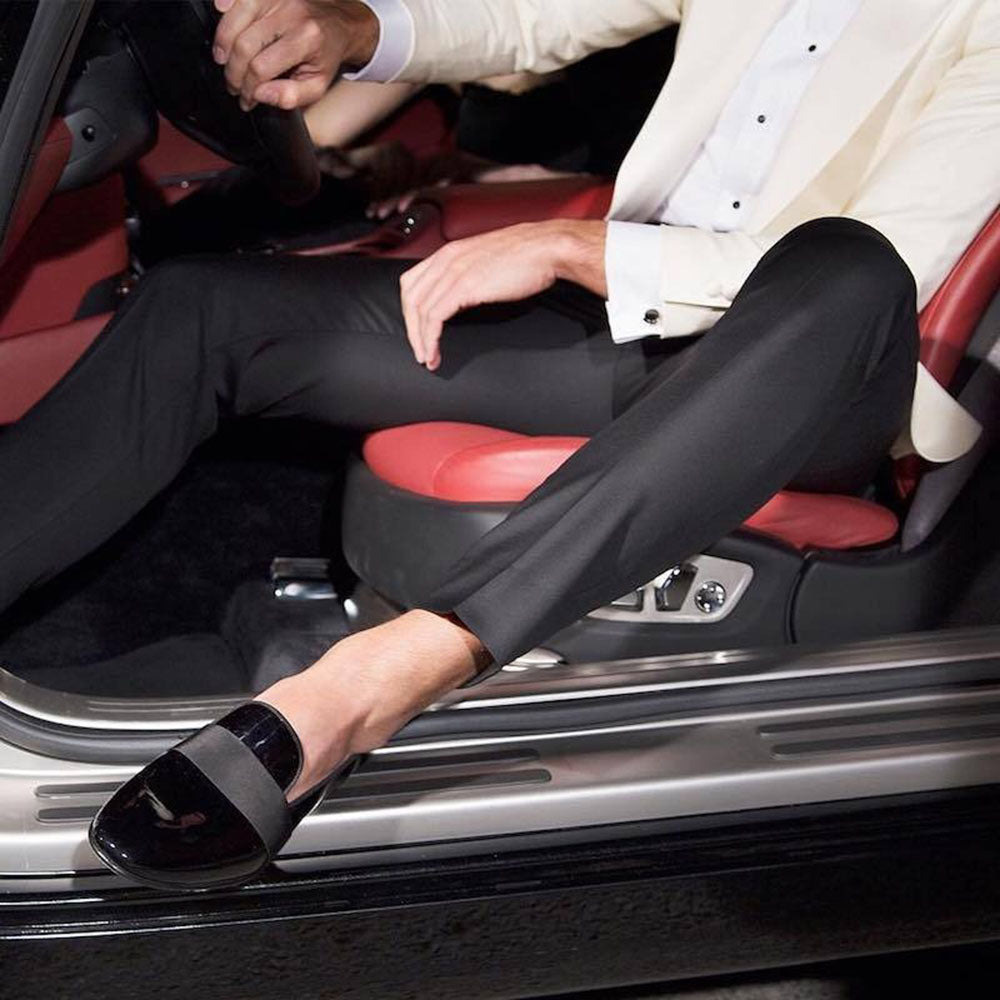 Superglamourous Dadalou Patent Slippers Black