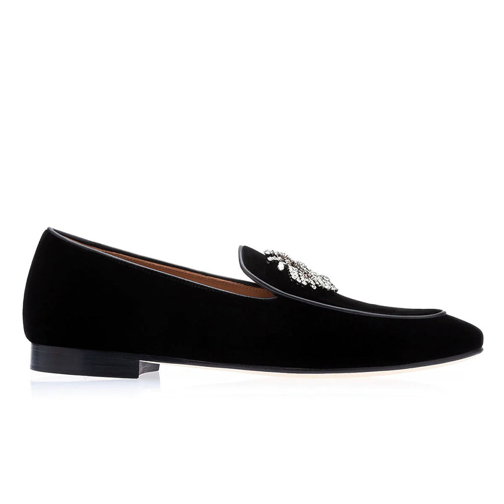 Superglamourous Divine Velour Slippers Black