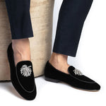 Superglamourous Divine Velour Slippers Black