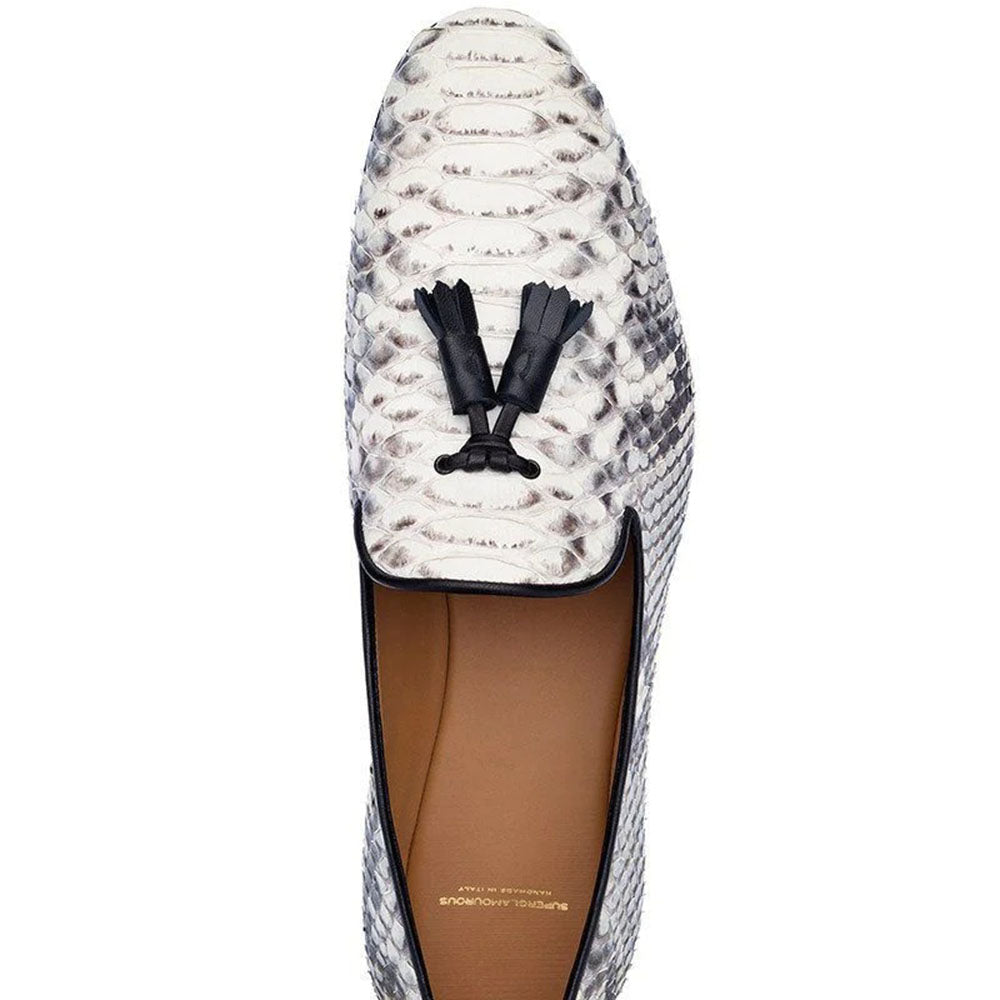 Superglamourous Dominique Python Slippers Stone