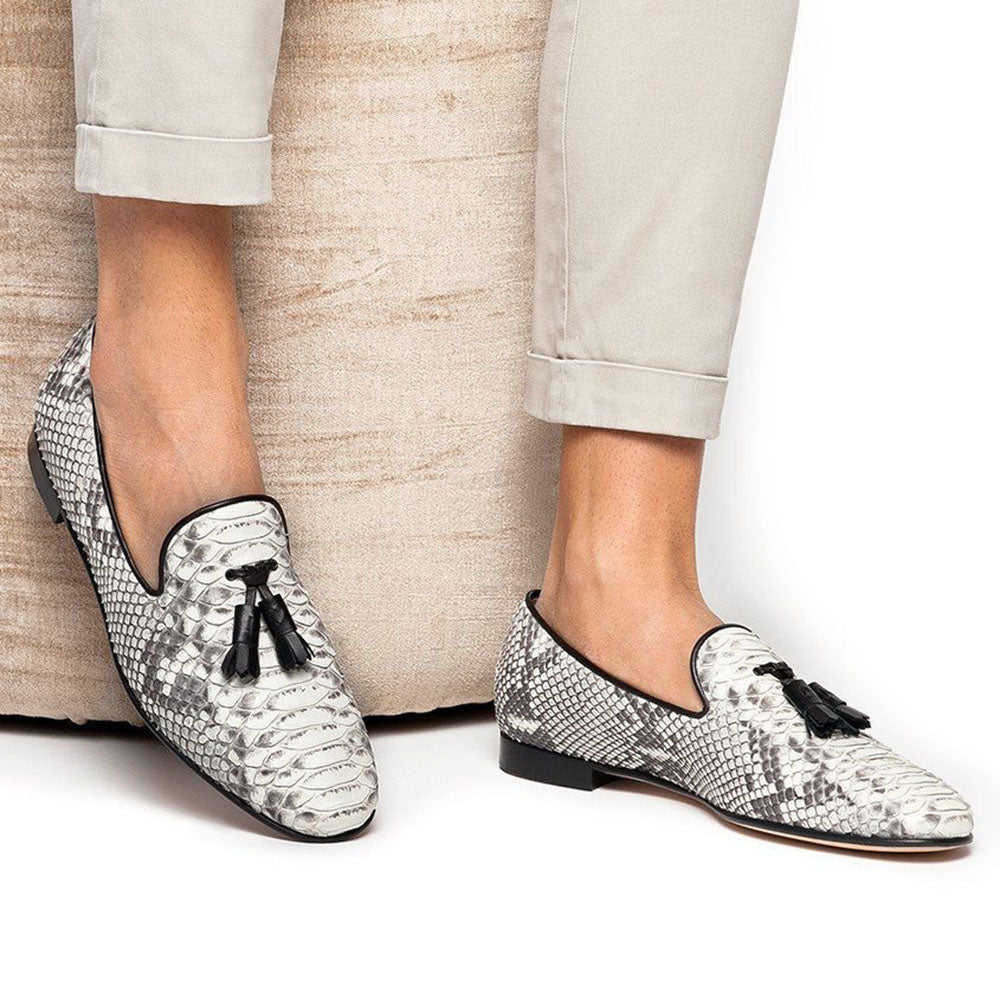 Superglamourous Dominique Python Slippers Stone