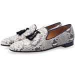 Superglamorous Dominique Python Slippers Stone