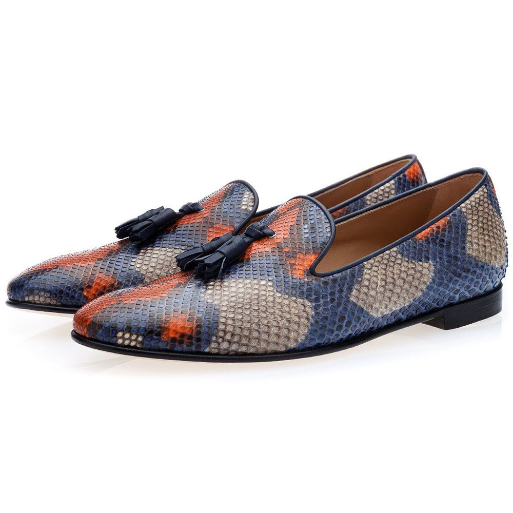 Superglamorous Dominique Python Slippers Sunrise