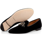 Superglamourous Gilles Velour Slippers Black