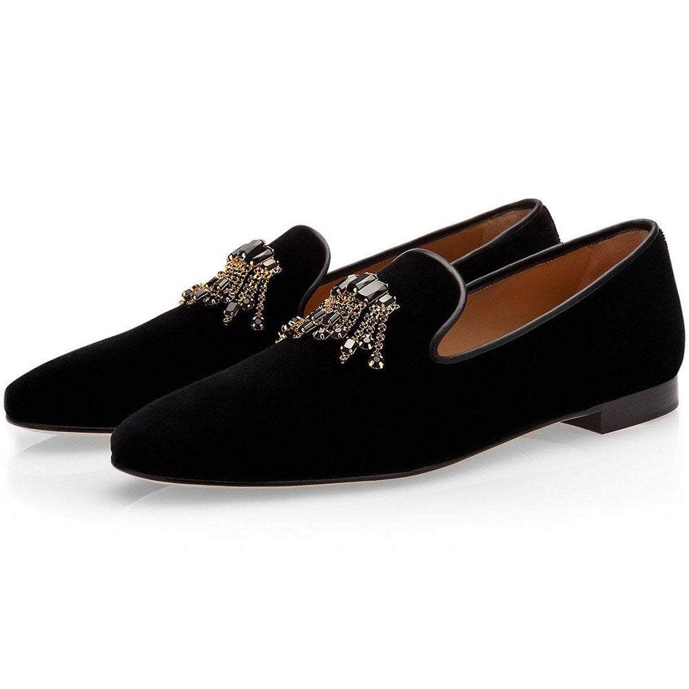Superglamorous Gilles Velour Slippers Black