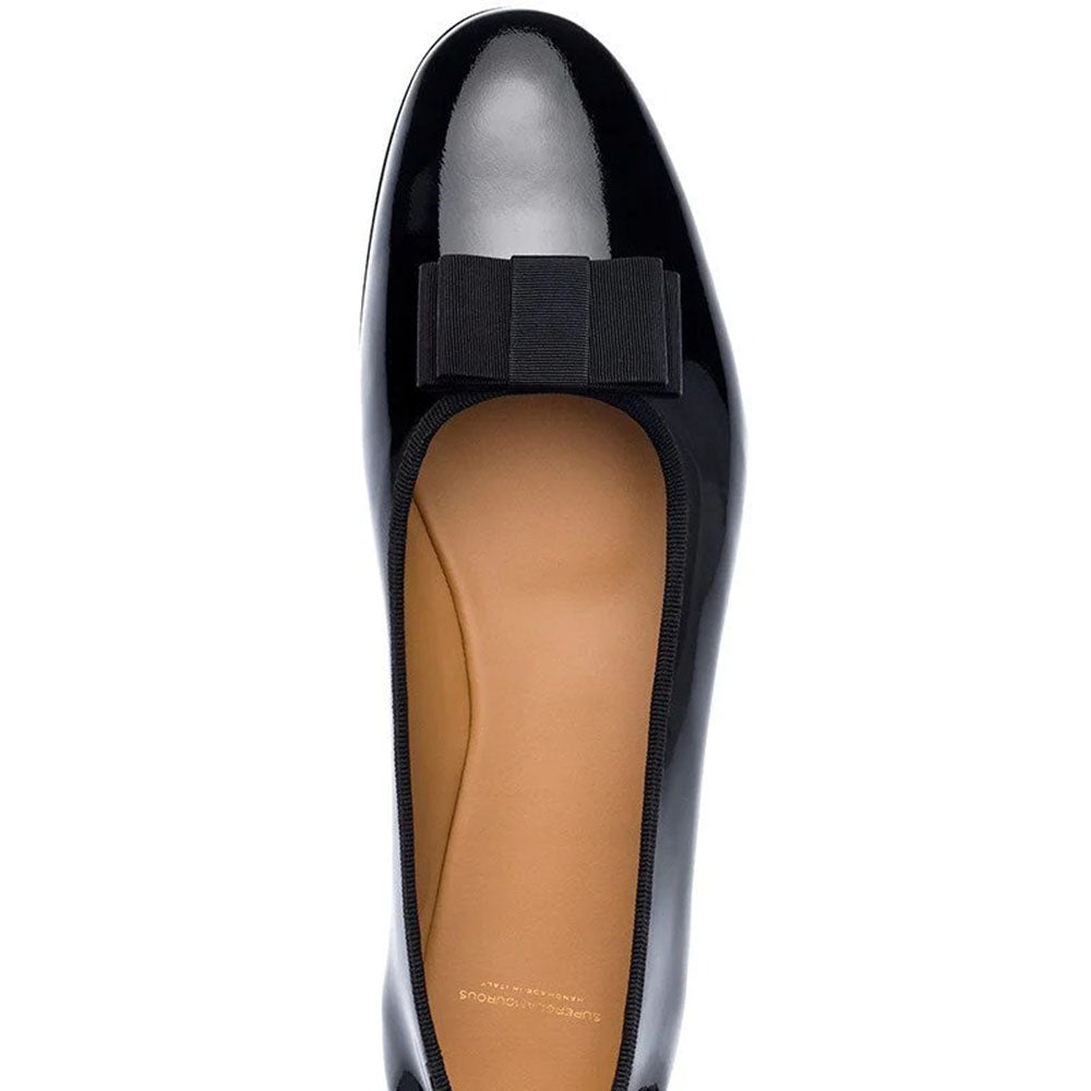 Superglamourous Grandbal Patent Slippers Black