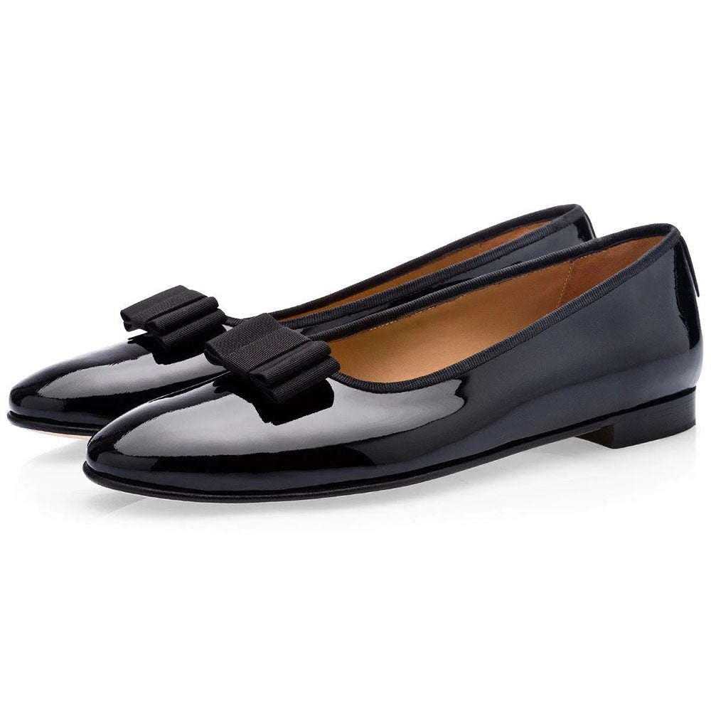 Superglamorous Grandbal Patent Slippers Black