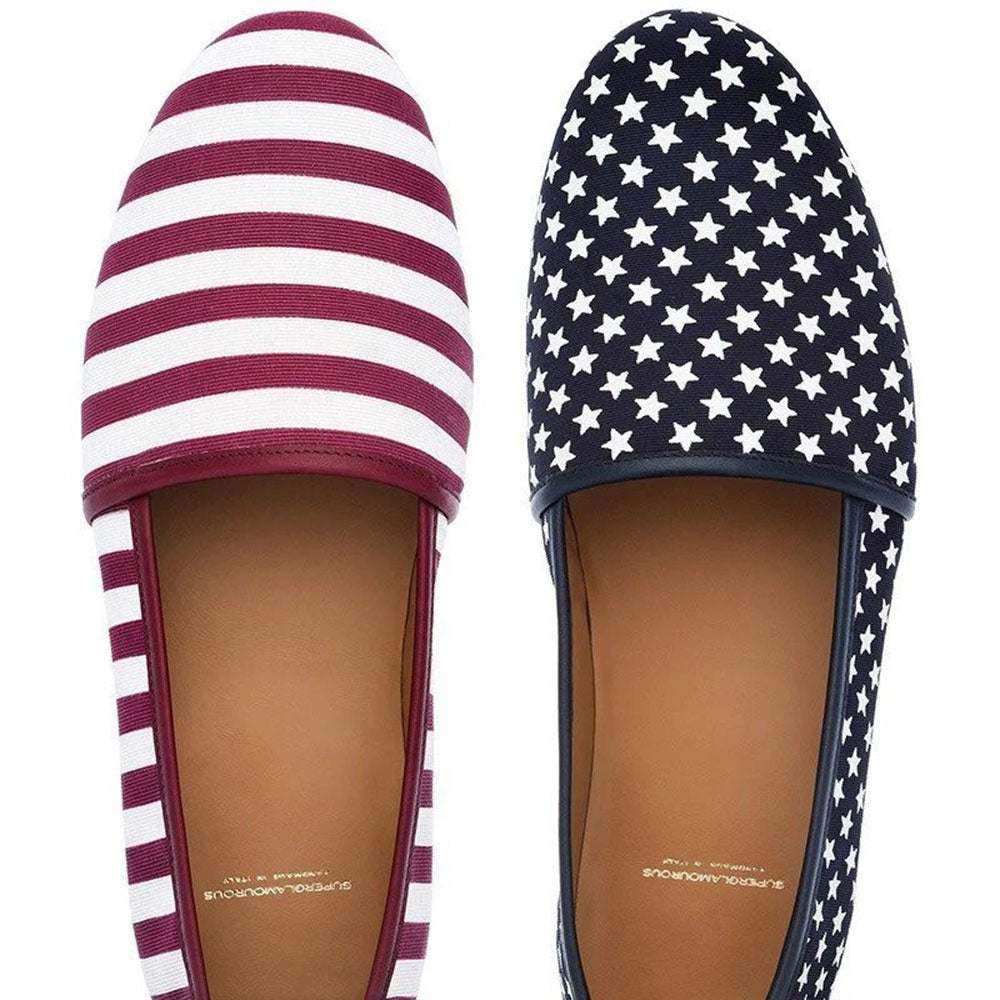 Superglamourous Harley Stars'N'Stripes Rope Espadrilles Black / Red