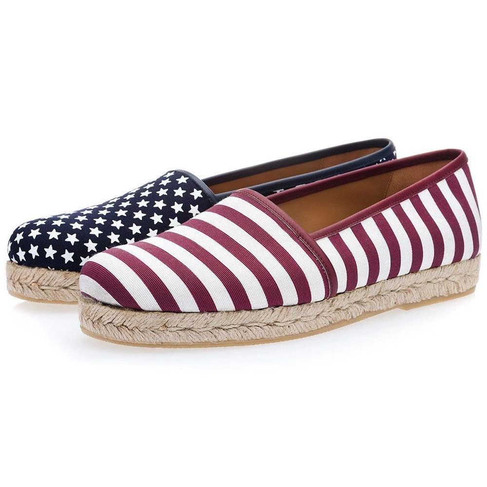 Superglamorous Harley Stars'N'Stripes Rope Espadrilles Black / Red