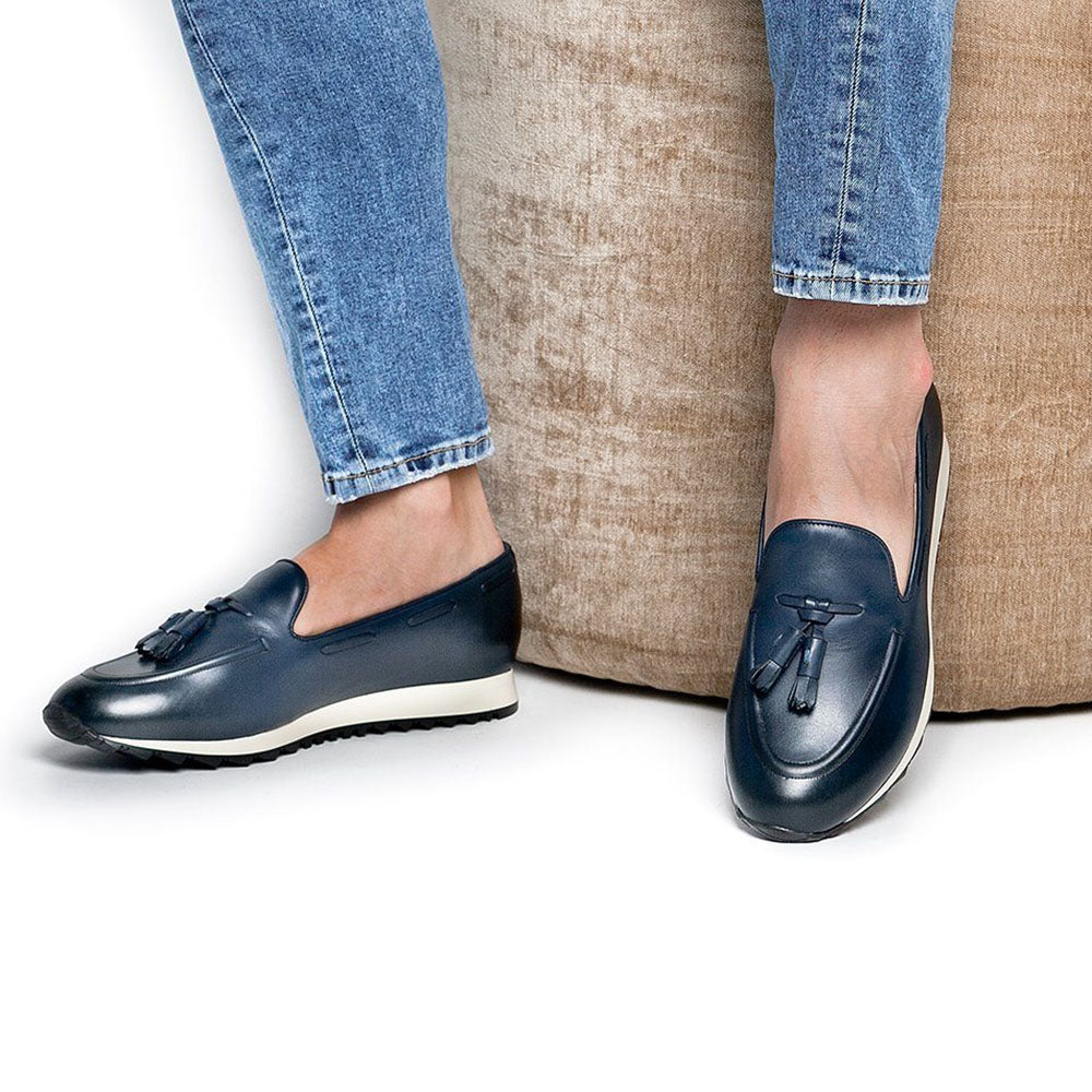 Superglamourous Hilippe Nappa Active Sneakers Navy