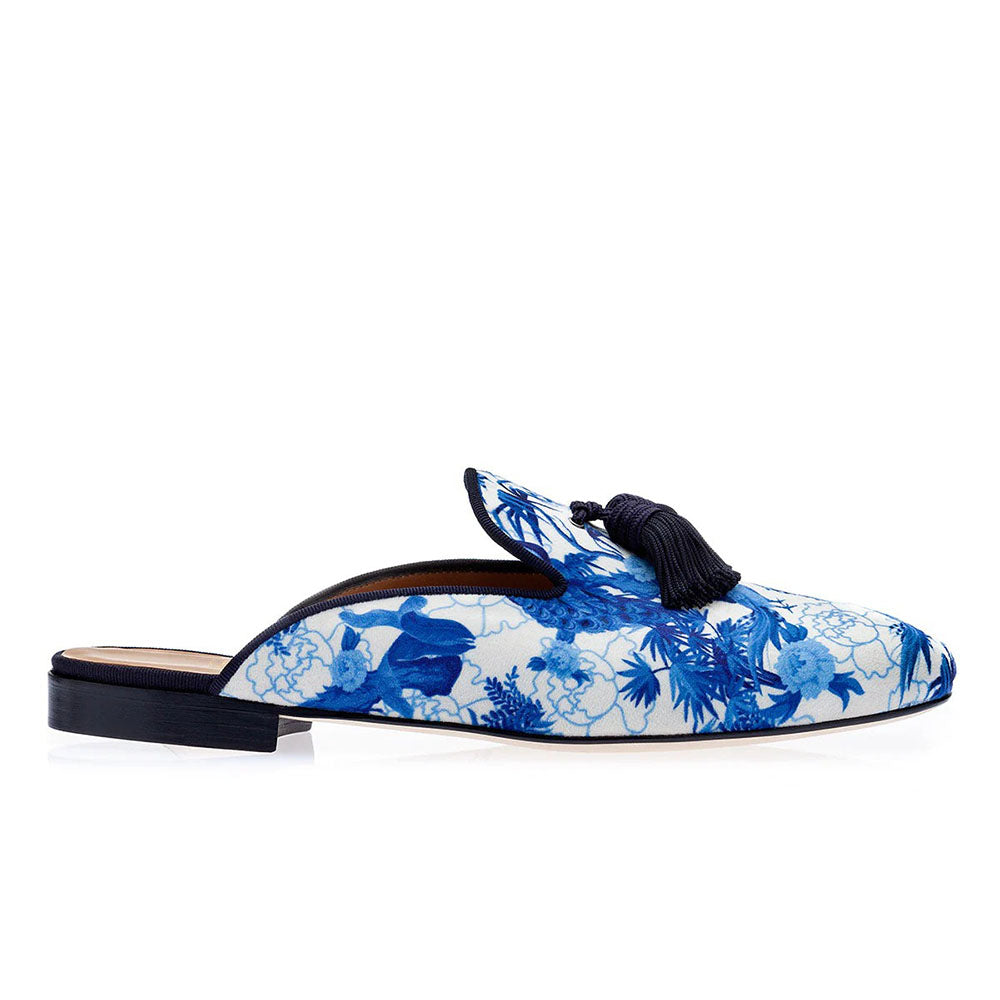 Superglamourous Louis Chinoise Mules Navy