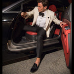 Superglamourous Louis Patent Slippers Black