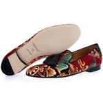 Superglamourous Louis Philodendron Slippers Red