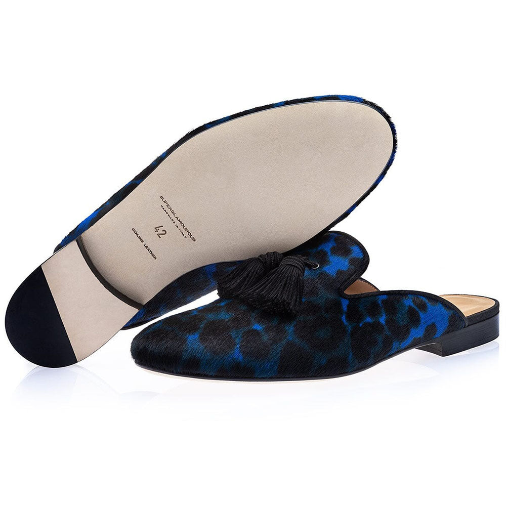 Superglamourous Louis Pony Mules Ocean