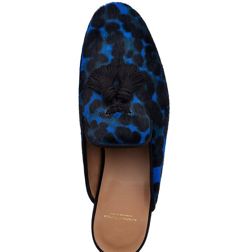 Superglamourous Louis Pony Mules Ocean